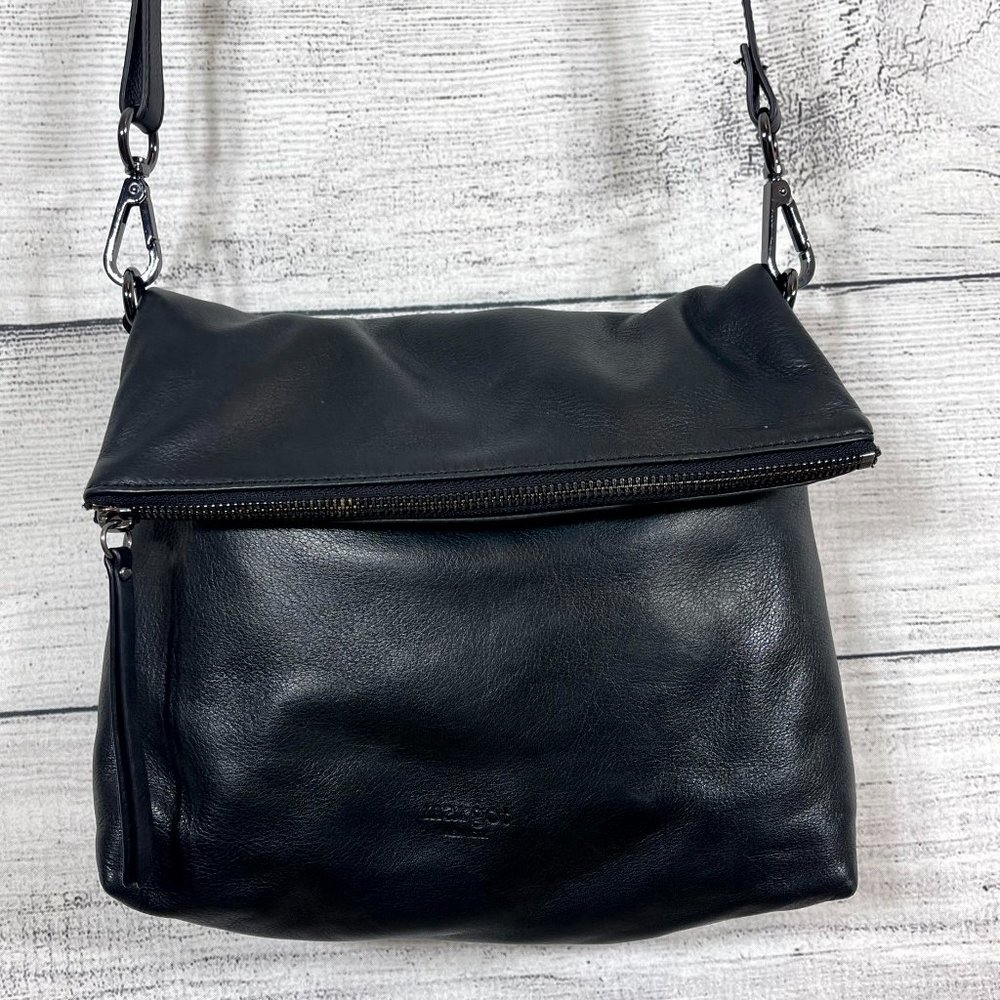 Margot New York Robbie Leather Foldover Crossbody Leather Bag